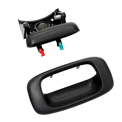 Tailgate Handle Latch and Bezel Trim with Rod Clips for Chevy Silverado GMC Sierra Replaces# , , ,