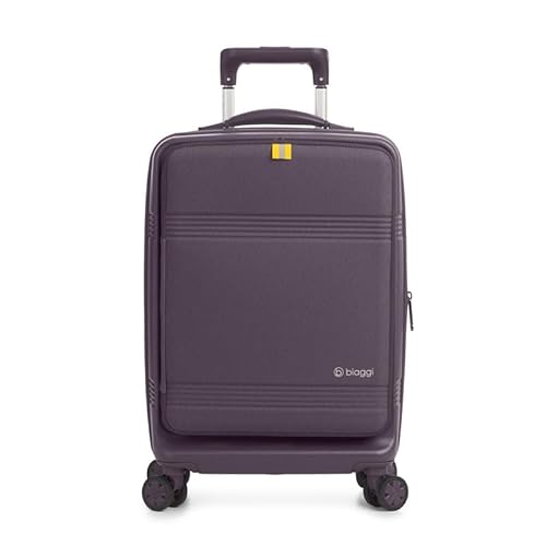 BIAGGI Runway Hybrid Carry On Luggage Polycarbonate Shell, Lightweight Expandable Travel Bag, Expandable, TSA Approved (Navy Blue)